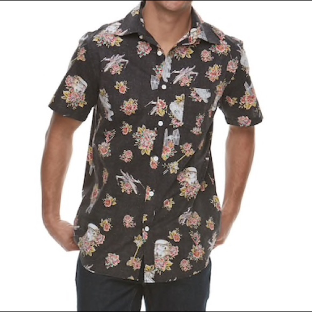 •Star wars floral button up•